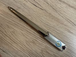 Brieföffner / Papiermesser aus Metall mit Aufdruck 