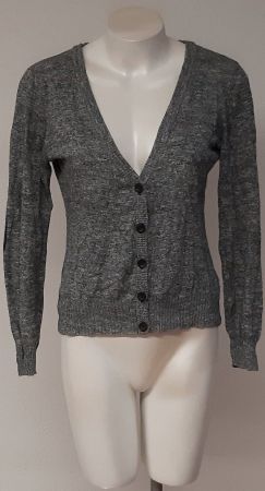H&M V-Ausschnitt Strickjacke Grau Gr.38
