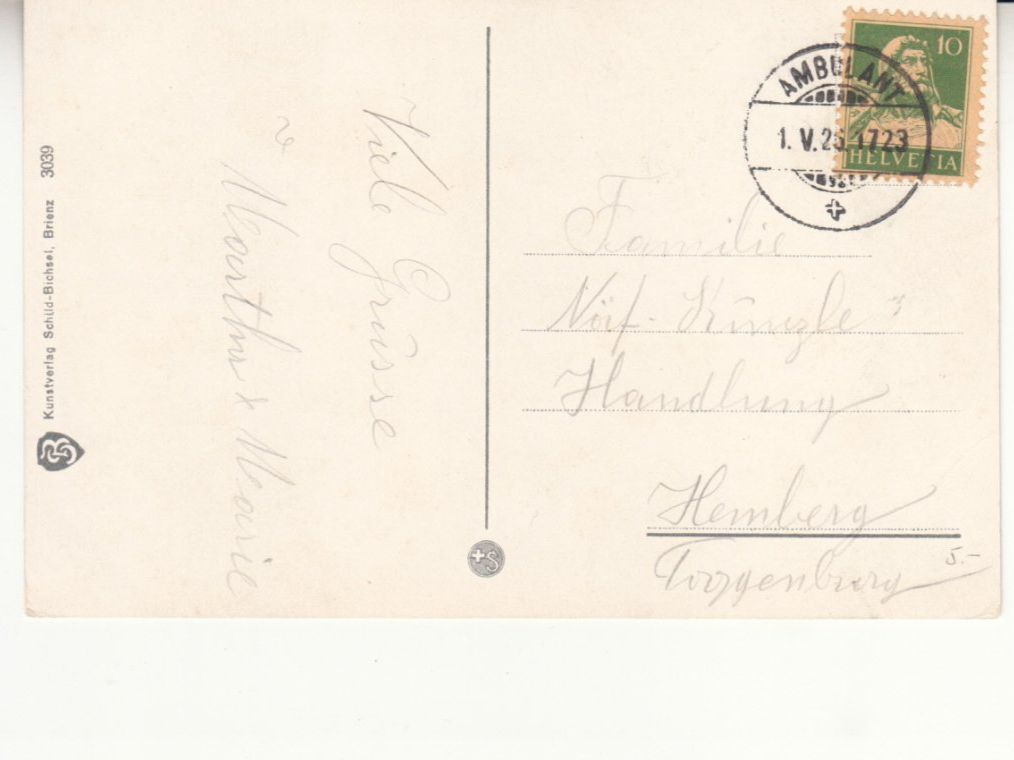 Cartoline postali: Interlaken 1926 – Usato da Bürglen TG venduto da StampGraf 1
