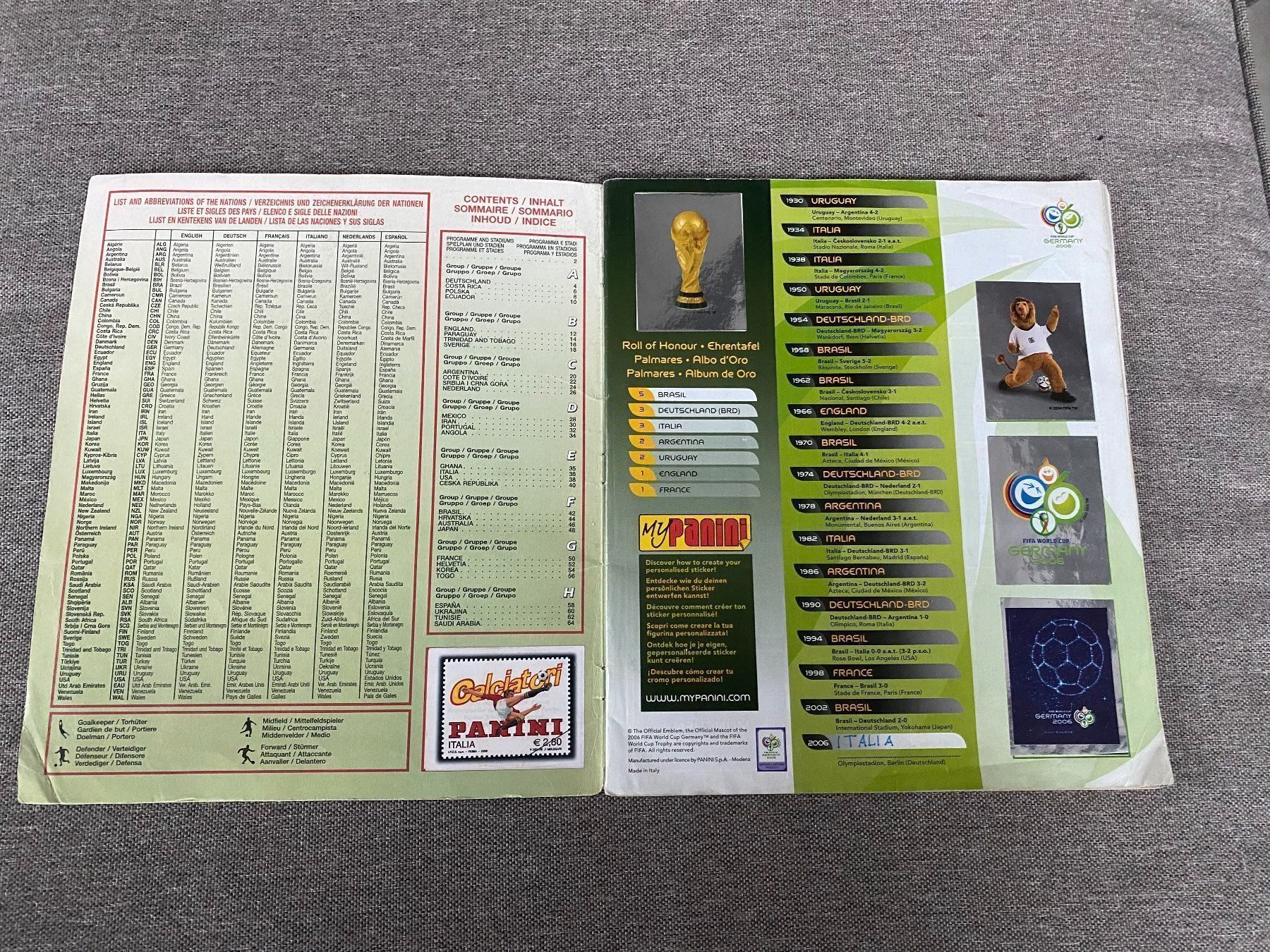 Panini Album: Panini WM-Album 2006 Komplett – Usato da Interlaken venduto da p-real 7