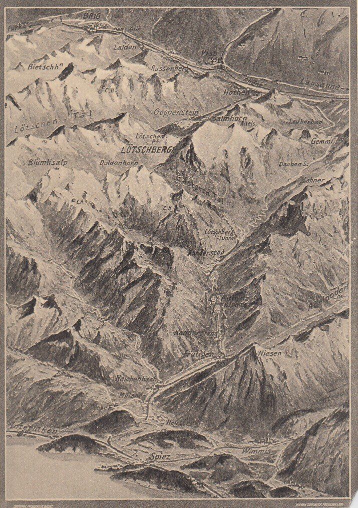 Cartoline postali: Lötschberg  VS  -   Eisenbahn  BLS  /   4  Karten – Usato da Brig venduto da Valcards54 2