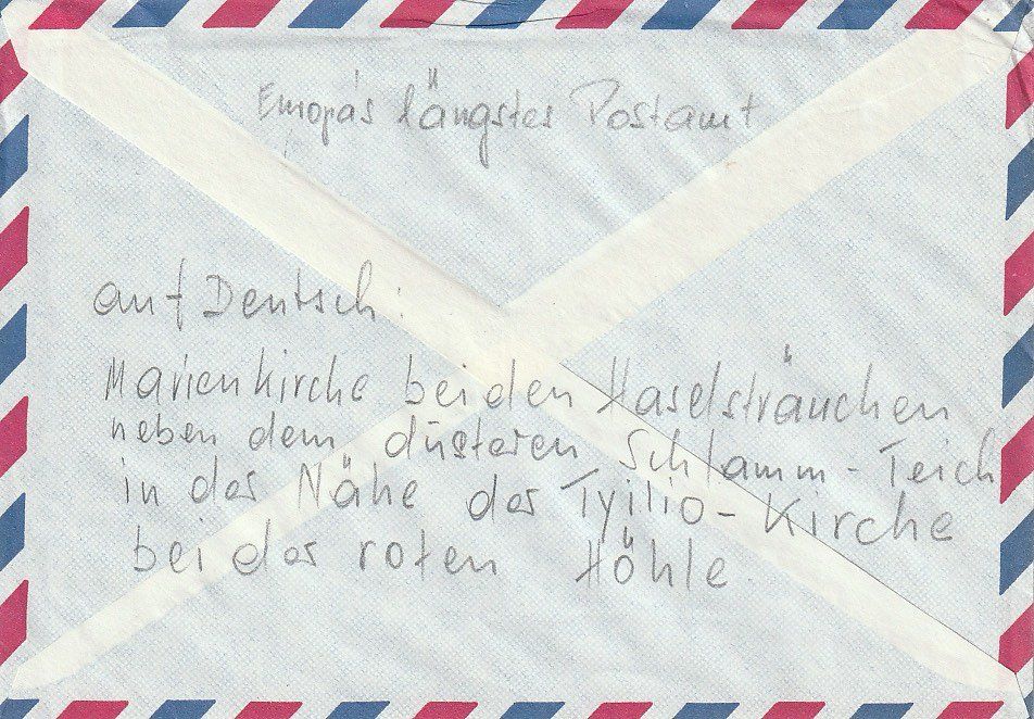 Tous les timbres: Flugpostbrief mit Stempel: Längster Name eines Postamtes,rar – D'occasion à Zürich par 1BJM5 1