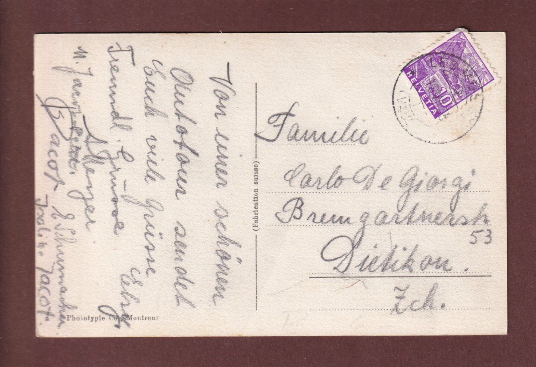 Ansichtskarten: Col des MOSSES - 1935 // pli // – Gebraucht aus Pully von nicecards-shop 1