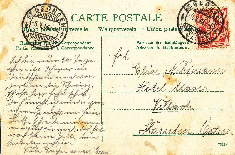 Ansichtskarten: St. Gallen - Westquartier + 1906 – Gebraucht aus Emmenbrücke von teestube 1