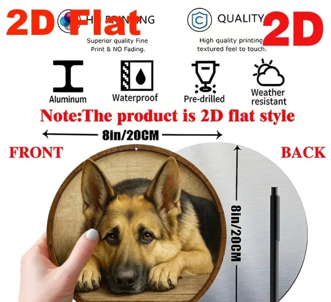 Insegne: Metallschild Schäferhund Rund 20cm Durchmesser – Nuovo e nell'imballaggio originale da Walenstadt venduto da emynmuil1 2