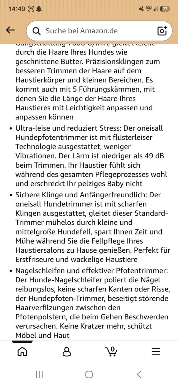 Prodotti per la cura & articoli per la pulizia: Oneisall Hunde Haarschneide Maschine  – Nuovo (secondo la descrizione) da Oberegg venduto da kev_58s7 3