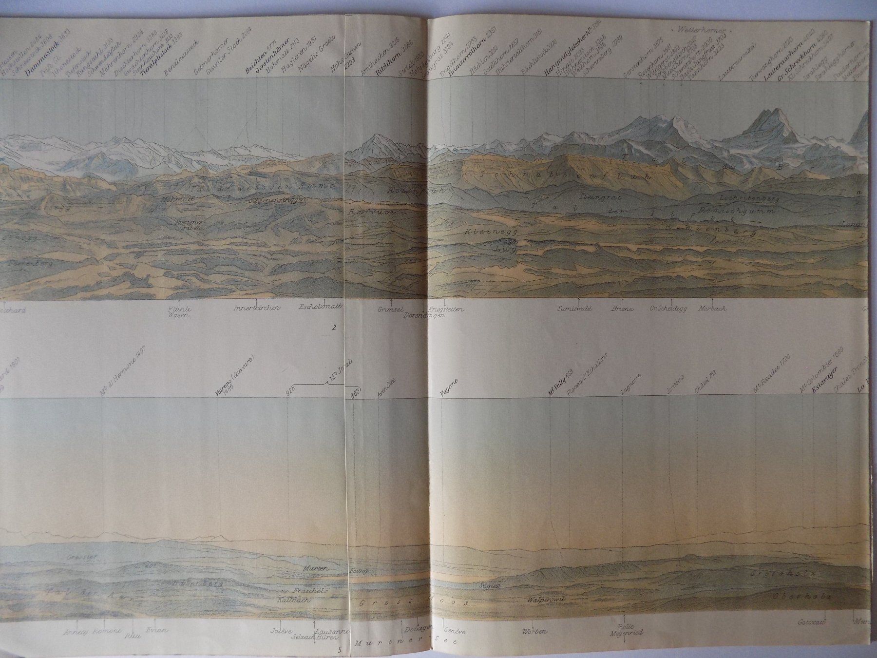 Incisioni: Panoramakarte vom Weissenstein 1904 – Usato da Risch venduto da Antikfee 3
