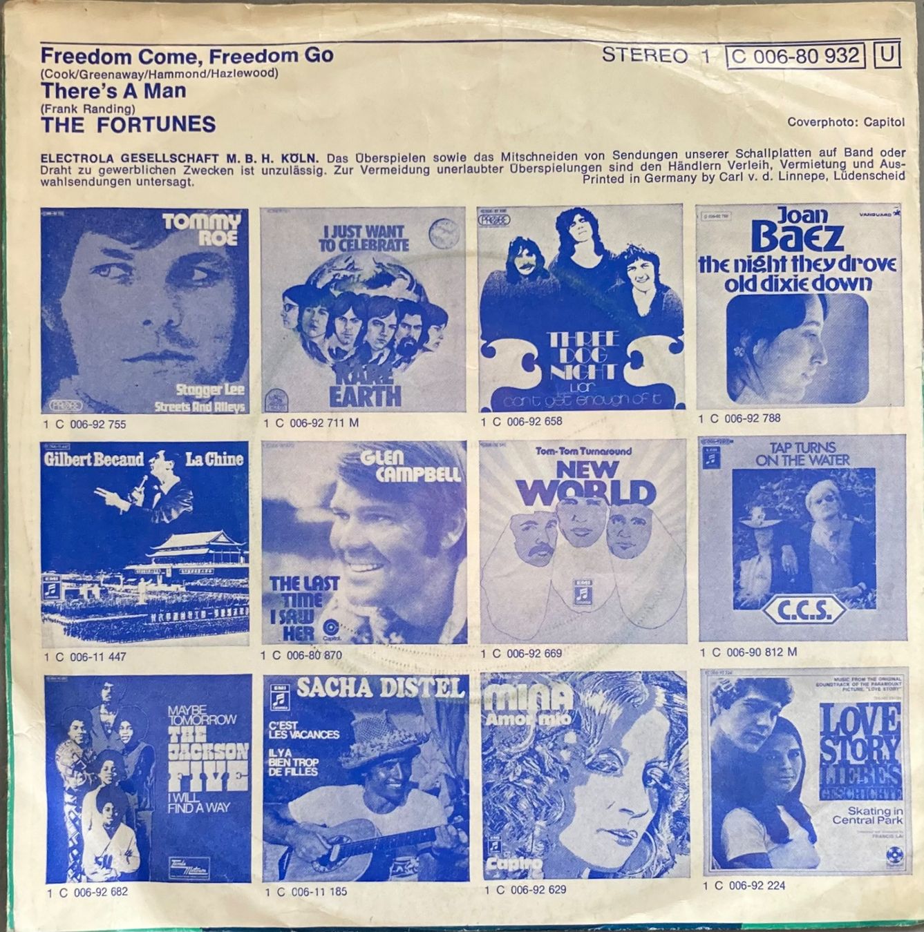 Dischi in vinile: FORTUNES - FREEDOM COME, FREEDOM GO – Usato da Poliez-Pittet venduto da Newtown-Records 1