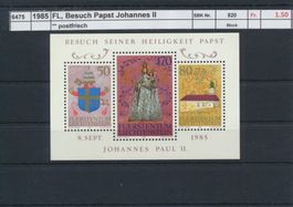 1985 FL, "Besuch Papst Johannes II." - Block, ** postfrisch