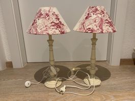 Paire de lampes de chevet style ancien crème état neuf