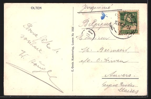 Cartoline postali: Olten, Totalansicht aus der Vogelschau – Usato da Berlin venduto da bartko-reher 1