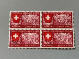 Briefmarke - Schweiz - 4er-Block  Zürich 1939  - postfrisch