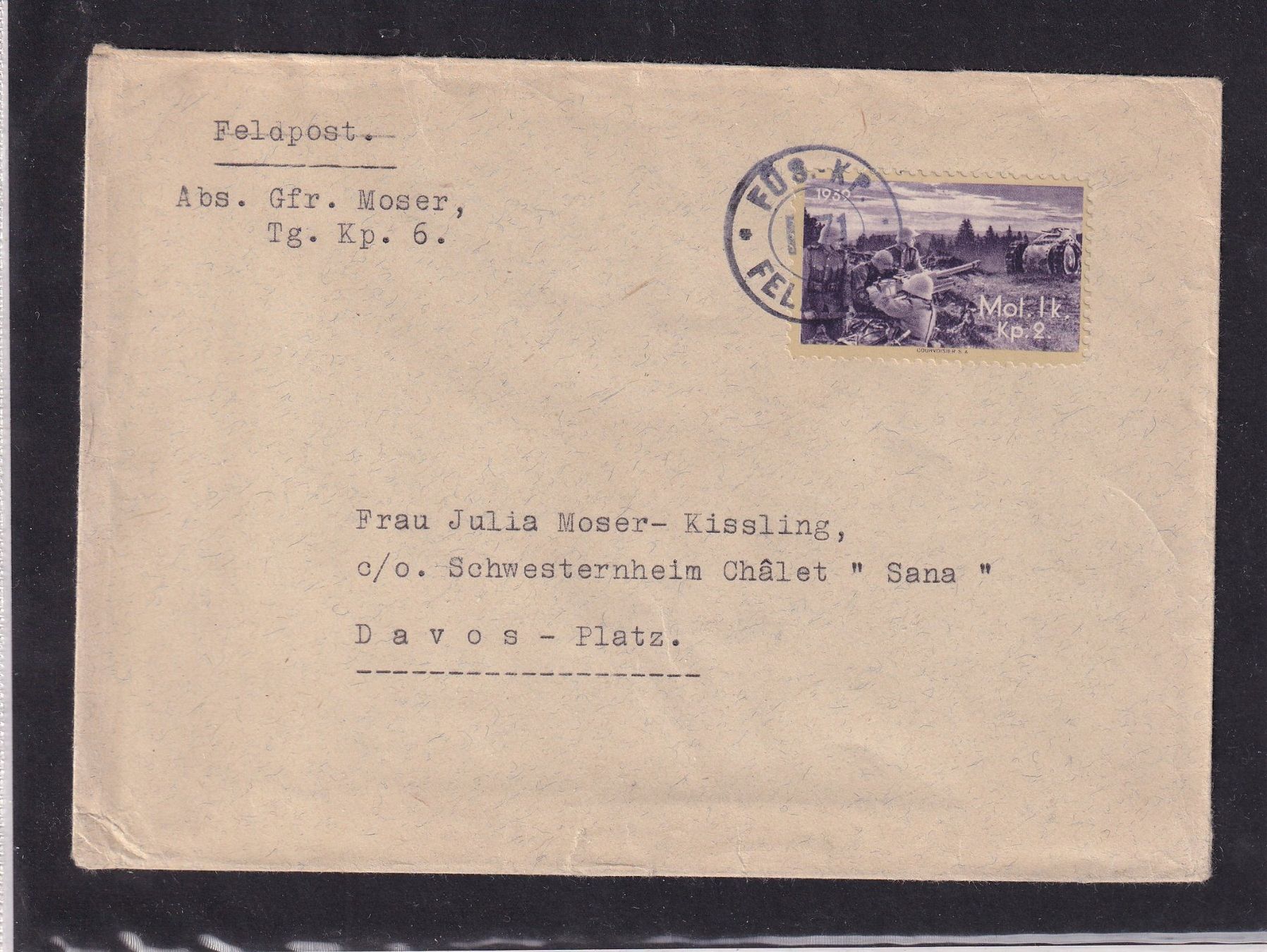 Tutti i francobolli: Feldpost - 1939 - Mot. lk  KP2 – Usato da Orvin venduto da Pyaeschli