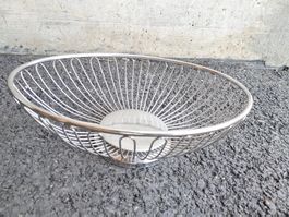 Obstkorb Chrom oval, Brotkorb, Früchtekorb, Buffetkorb