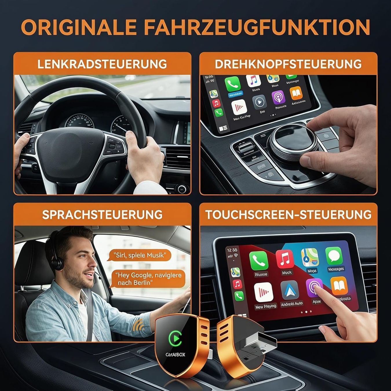 Lecteurs & Adaptateurs: Wireless CarPlay Android Auto Adapter 2-in-1 – Neuf avec emballage d'origine à Suhr par TradeMasters 6