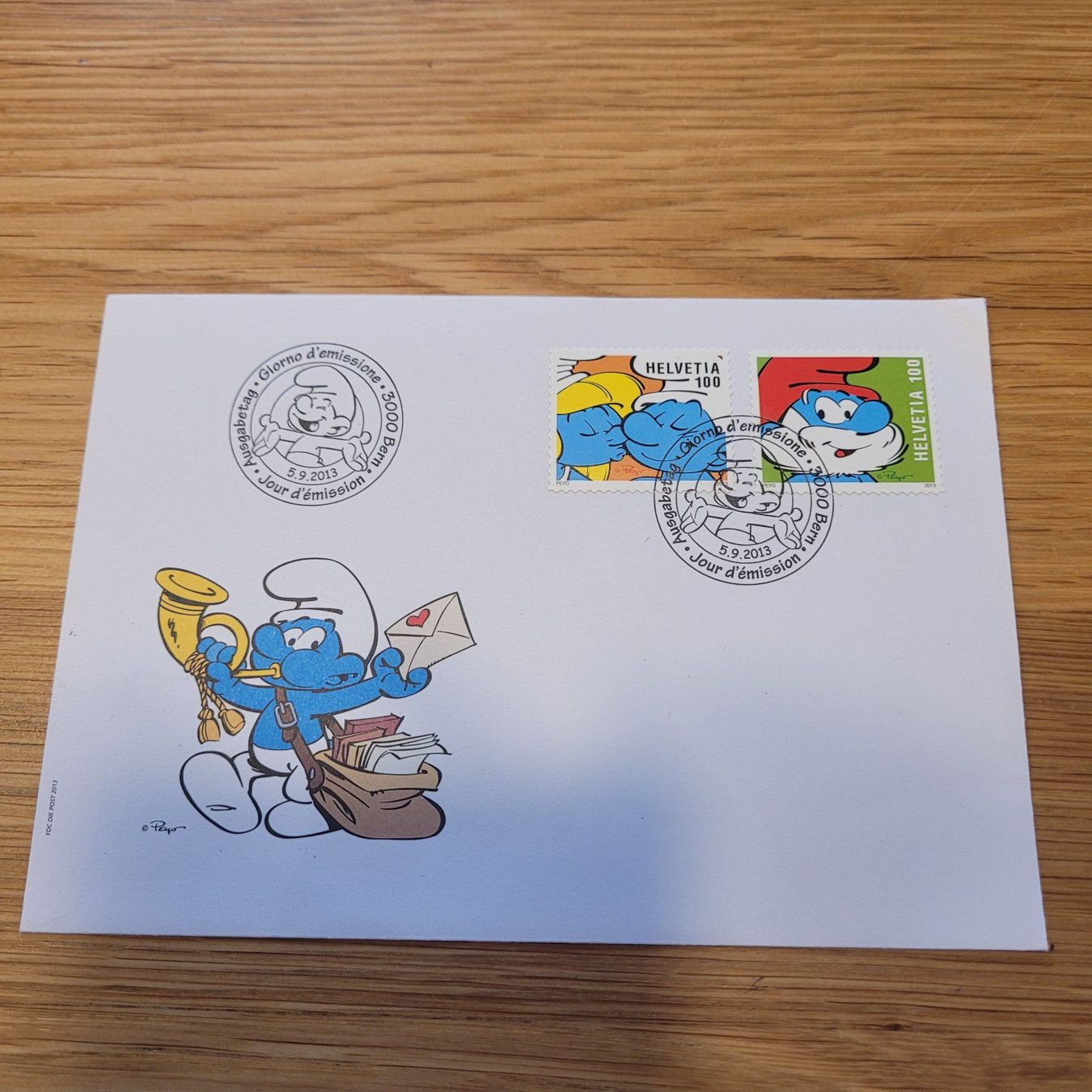 Tous les timbres: FDC Les Schtroumps Bern 2013 – D'occasion à Biel/Bienne par Destockweb