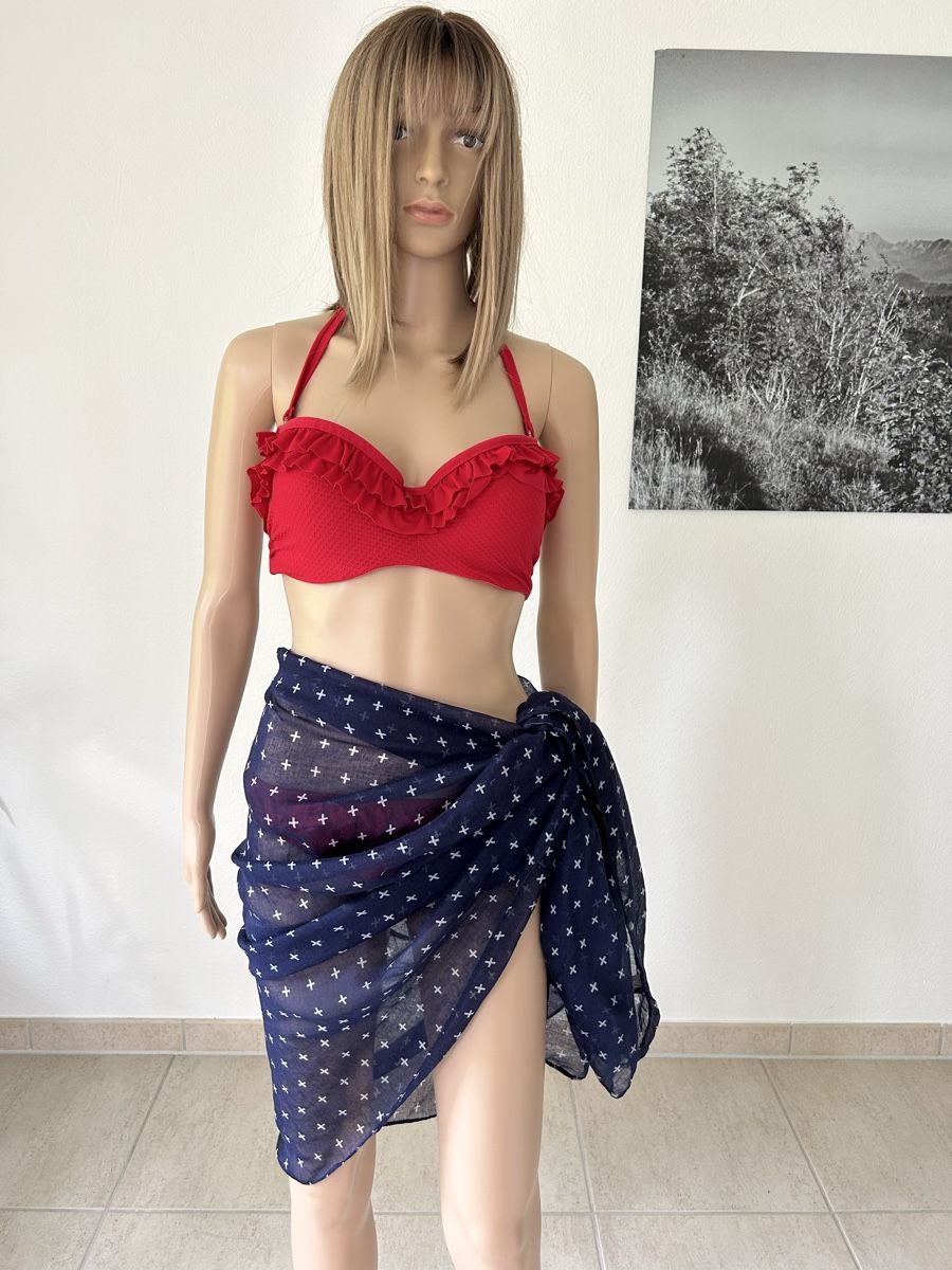 Foulard & Sciarpe: Chic Navy Blue Cross Print Scarf - Perfect for Spring! – Nuovo (secondo la descrizione) da Saland venduto da ele_vc96 1