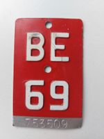 Velonummer BE 69 plaque Velo