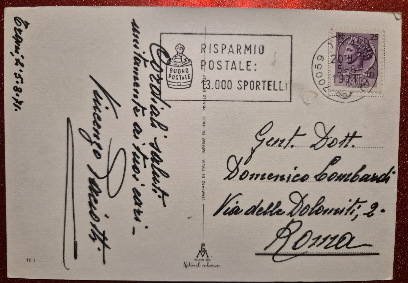 Cartoline postali: Saluti da Trani Italien 1971 – Usato da Melchnau venduto da Fishel 1