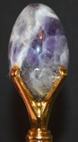Kugelschreiber F-882 – Goldig mit Amethyst Ei von 3 cm