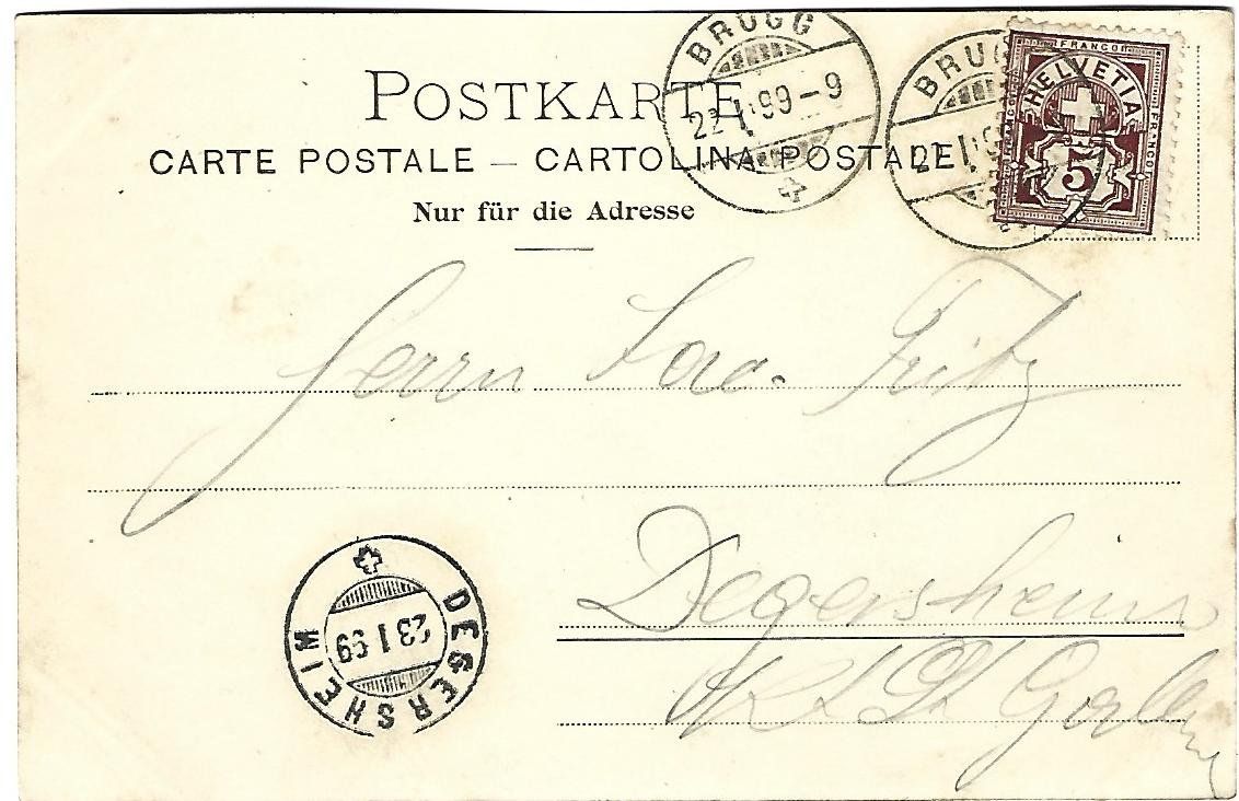 Cartes postales: Gruss aus Brugg Strassenansicht – D'occasion à Wetzikon ZH par Brulu100 1