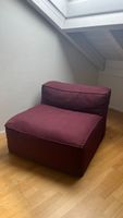 Modulares Sofaelement, Bordeaux/Weinrot, 88x98x65cm