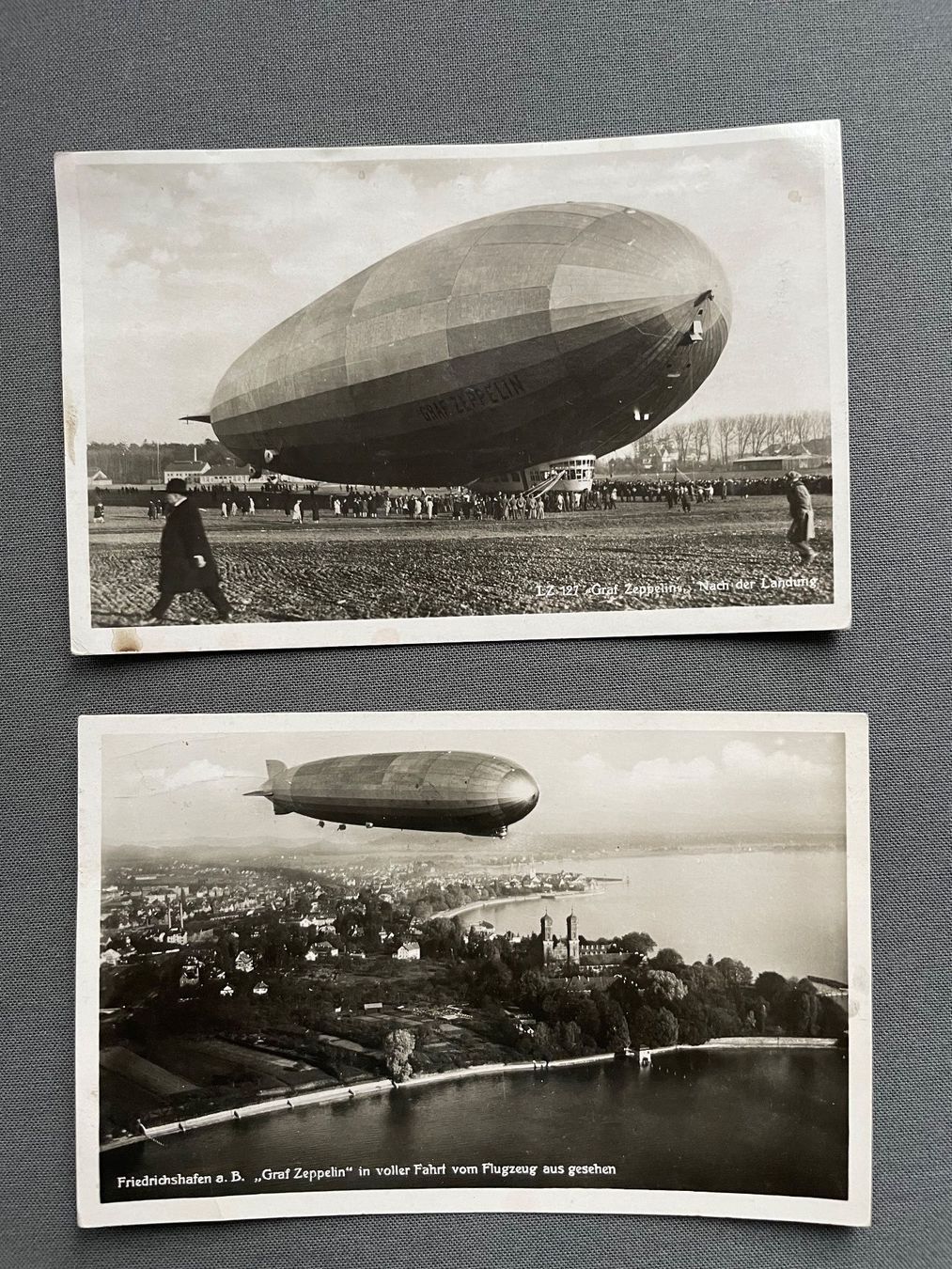 Cartoline postali: 2 antike Ansichtskarten mit Zeppelin aus 1930 – Usato da Winterthur venduto da Myrtillus