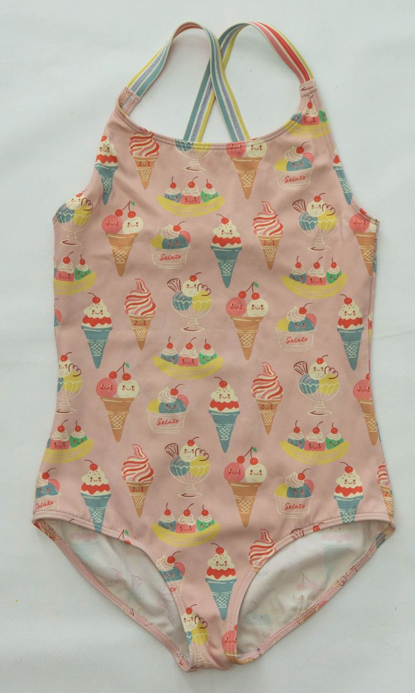 Costumi da bagno & Bikini: Badeanzug Eiscreme Rosa - Gr.134/140 - 9-10 J – Usato da Zürich venduto da sambaum