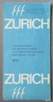 Unterkunftsverzeichnis Zürich von 1972 - mit Karten
