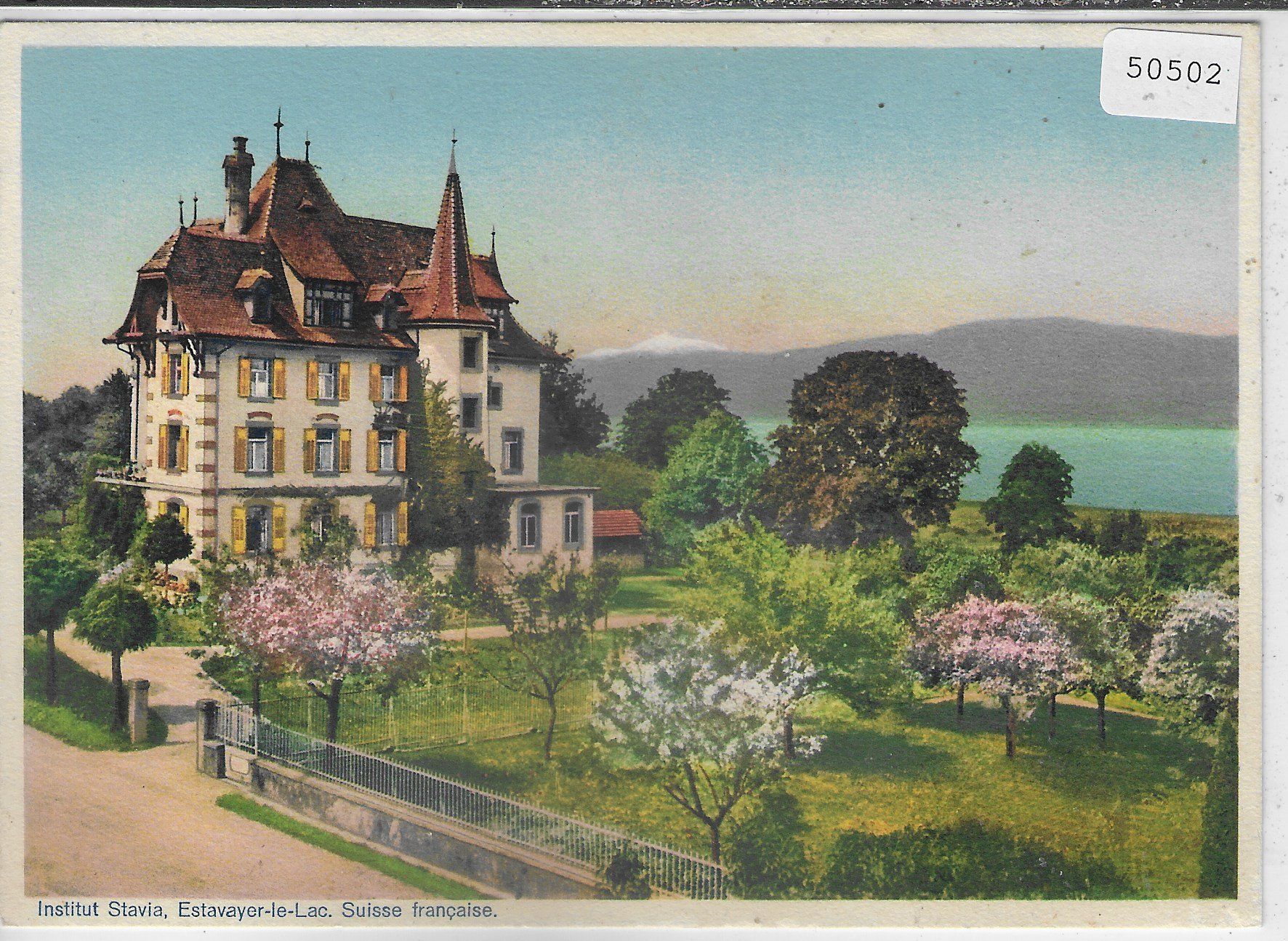 Cartoline postali: Institut Stavia - Estavayer-le-Lac – Usato da Ettingen venduto da Kartenplanet
