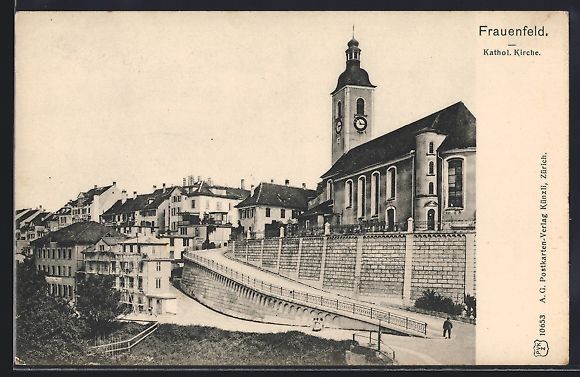 Cartoline postali: Frauenfeld, Katholische Kirche mit Stras – Usato da Berlin venduto da bartko-reher
