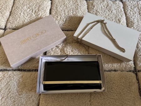 Jimmy Choo Milla Clutch Schwarz Lackleder - Neuwertig!