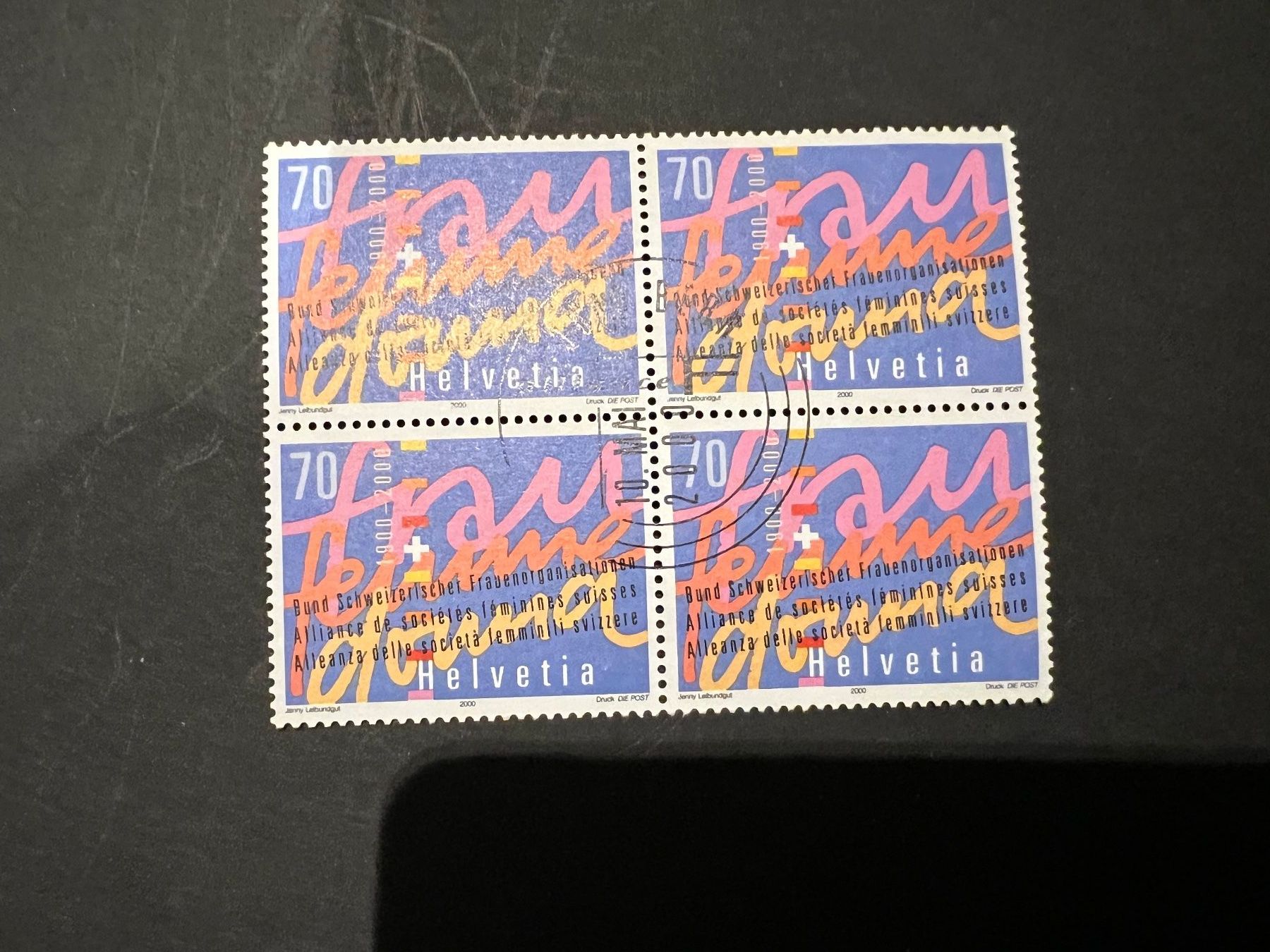 Alle Briefmarken: CH  2000  Viererblock FDC  Luxus  (4460) – Gebraucht aus Hinwil von Sidi4