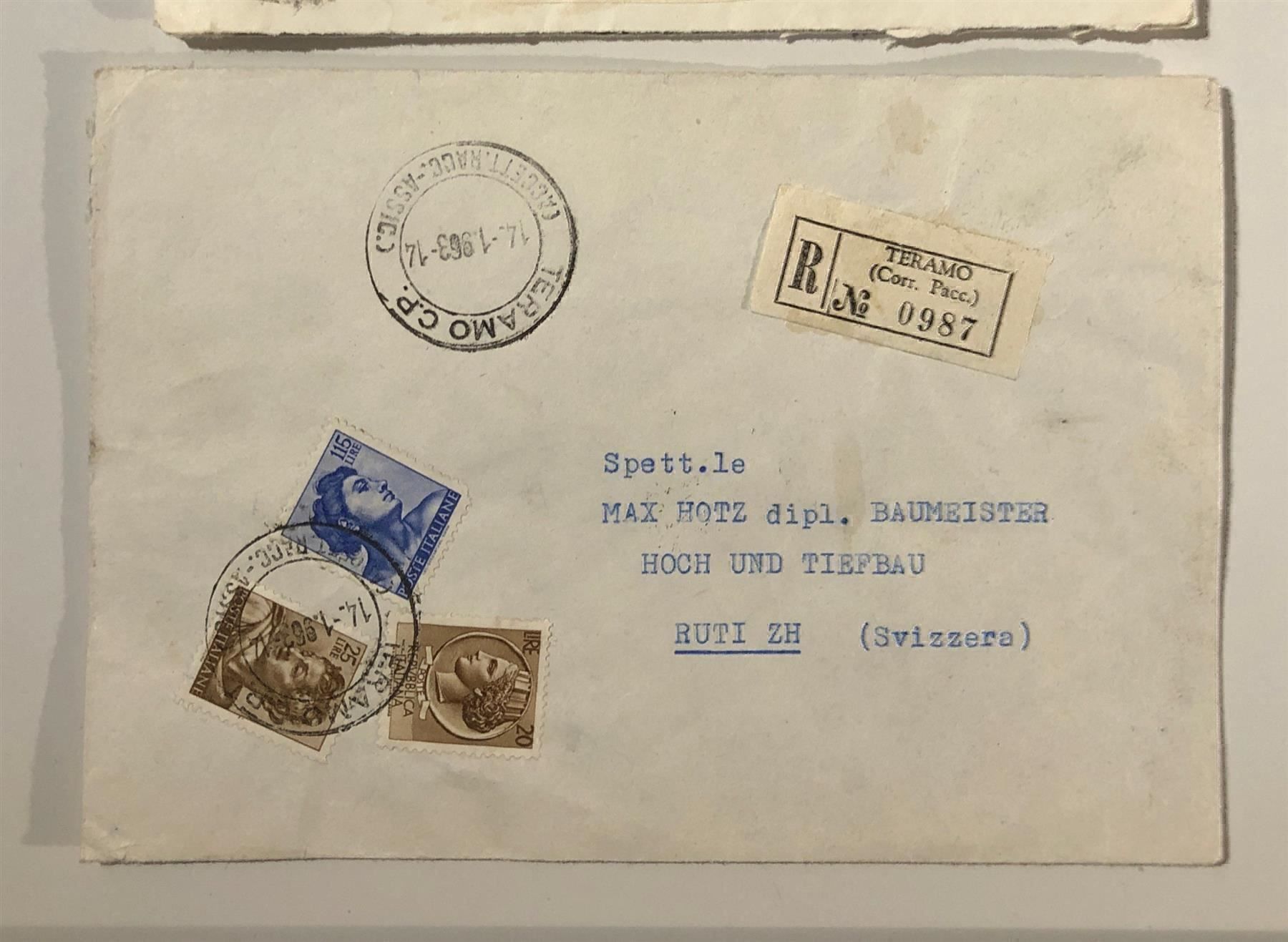 Alle Briefmarken: 2 alte R-Briefe ITALIA !!! – Neu (gemäss Beschreibung) aus Lufingen von Rac0 1