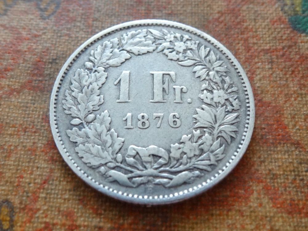 Alle Münzen: 1 Fr. 1876  (Y) – Gebraucht aus Romanel-sur-Lausanne von Swift13