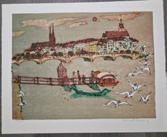 Altstadt Basel mit Fähre