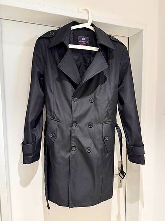 BIGASTIN Herren Trenchcoat schwarz