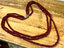 SEHR SCHÖNES COLLIER RUBINE GESCHLIFFEN, 42 GR