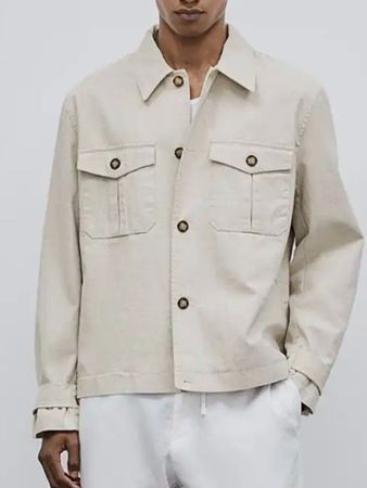 Neue leinenmisch Hemdjacke von H&M Gr. L
