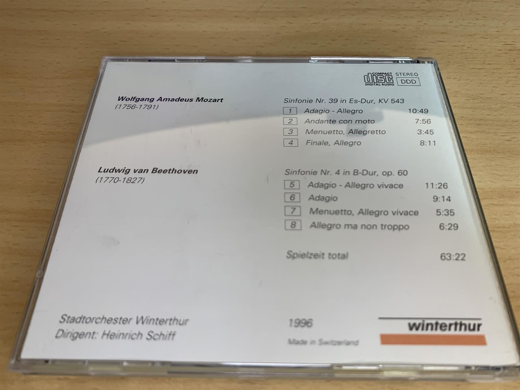 CD: Mozart & Beethoven - Stadtorchester Winterthur – Usato da Rikon im Tösstal venduto da Alpenmutz 1