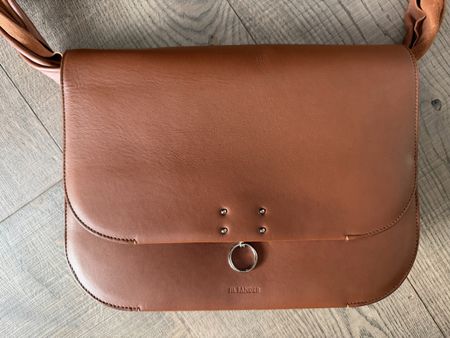 Jil Sander Brown Leather Shoulder/ Crossbody Bag