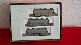 Roco : 3 versch. Zementsilowagen 44070, DC
