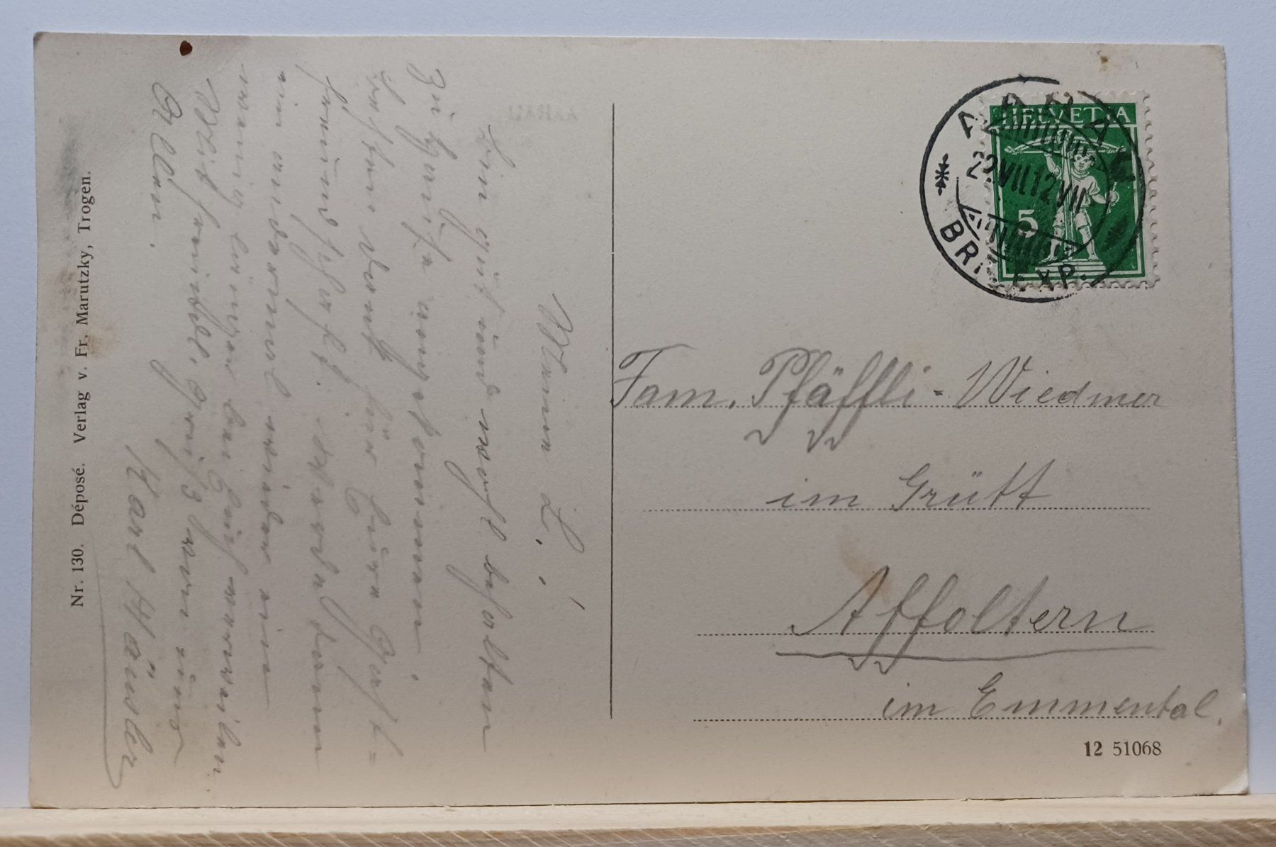 Cartoline postali: AG, Uralt, Aarau, Krematorium, 1912 – Usato da Aarau Rohr venduto da mgvw 1