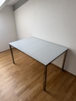 Esstisch Metall Chrom Glas Weiss guter Zustand