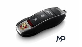 Exklusive Porsche Schlüsselcover aus edlem Leder schwarz