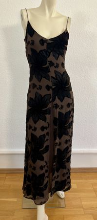 Escada Couture Seidenkleid, Gr. 36, braun-schwarz