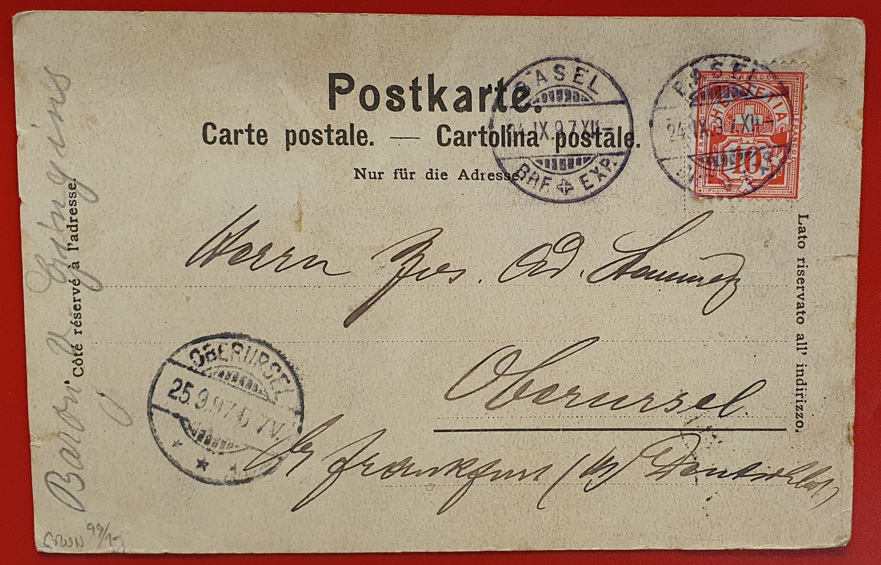 Cartoline postali: Gruss aus Basel 1897 – Usato da Kreuzlingen venduto da Rschweiz1 1