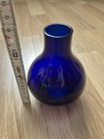 Blaue Glasvase Blumenvase Deko Vintage