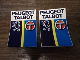 2 Vintage Peugeot Talbot Stickers - Retro Car Accessories
