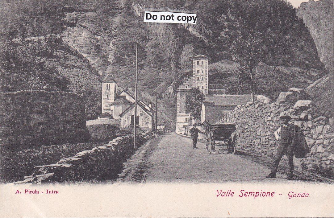 Cartoline postali: Gondo  VS  an der Simplonstrasse    ca. 1900 – Usato da Brig venduto da Valcards54